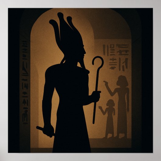 Heilige Osiris Goddelijk Egyptisch Poster (Voorkant)