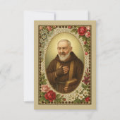 Heilige Padre Pio Gebed Katholieke priester Rozen Kaart (Voorkant)