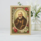 Heilige Padre Pio Gebed Katholieke priester Rozen Kaart (Staand voorkant)