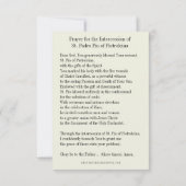 Heilige Padre Pio Gebed Katholieke priester Rozen Kaart (Achterkant)