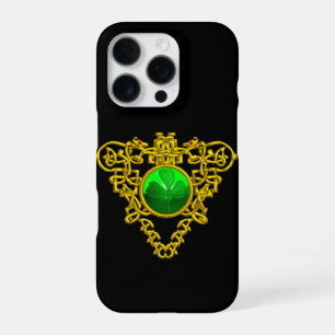 HEILIGE PATRICIUS' KELTISCHE HART MET GROENE SHAMR iPhone 16 PRO HOESJE
