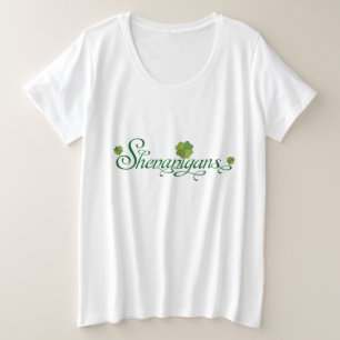 Heilige Patrick Day Shenanigans Irish Shamrock Grote Maat T-shirt