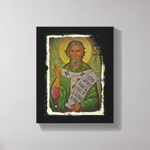 Heilige Patrick Icon op Groen Canvas Afdruk
