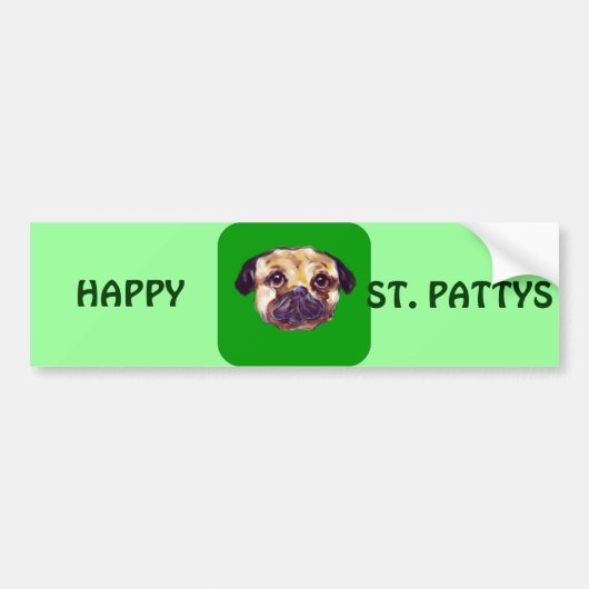 HEILIGE PATTY PUG BUMPERSTICKER (Voorkant)