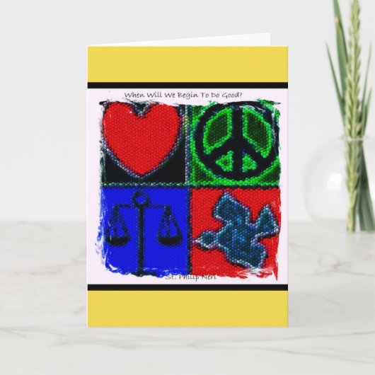 Heilige Philip Neri Quote Kaart (Voorkant)