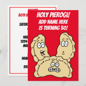 Heilige Pierogi Turning 50 Poolse uitnodiging (Voorkant / Achterkant)