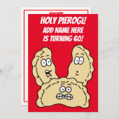 Heilige Pierogi Turning 60 Poolse uitnodiging (Voorkant / Achterkant)