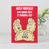 Heilige Pierogi Turning 80 Poolse uitnodiging (Staand voorkant)