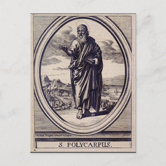 Heilige Polycarpus Apostolische Kerk Vader Grafisc Briefkaart (Voorkant)