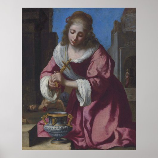Heilige Praxedis - Vermeer (1655) Poster (Voorkant)