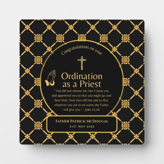 Heilige Priester Gift Pastor Deacon Ordinatie Cust Fotoplaat (Voorkant)