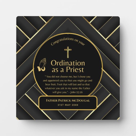 Heilige Priester Gift Pastor Deacon Ordinatie Cust Fotoplaat (Voorkant)