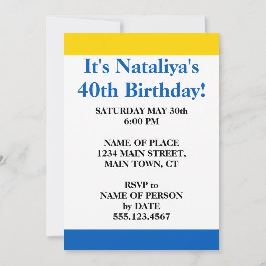 Heilige Pyrofie! Iemand die 40 wordt in Oekraïne Kaart (Achterkant)