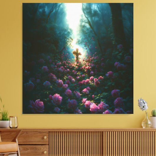 Heilige religieuze kruis kunstwerken voor vreedzam canvas afdruk (Insitu (Woonkamer))