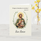 Heilige Rocco Italiaanse religieuze geschrift zege Kaart (Gele Bloem)