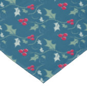 Heilige rode bessen kerstblad met blauwe taart tafelkleed (Gekanteld)