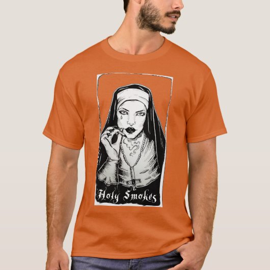 Heilige Rokes Funny Nun Halloween Gothic Occult T-shirt (Voorkant)