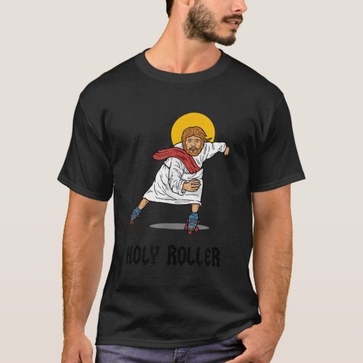 Heilige Roller Jesus Roller Schaatsen Schaatsen T-shirt (Voorkant)