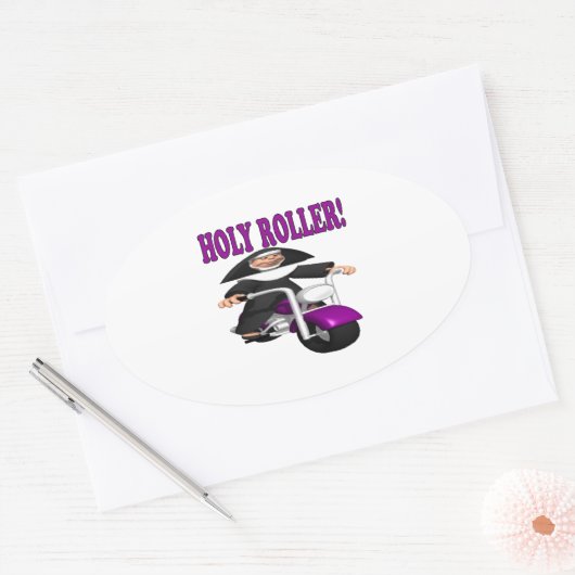 Heilige Roller Ovale Sticker (Envelop)