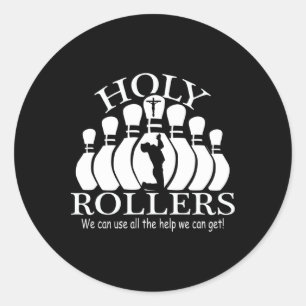 Heilige Rollers die Bowling-team afstemmen Ronde Sticker
