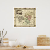 Heilige Romeinse Rijk Kaart 1792 Poster (Keuken)