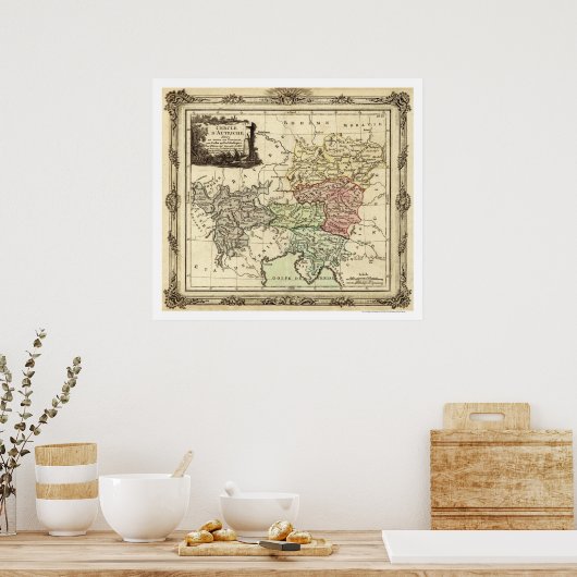 Heilige Romeinse Rijk Kaart 1792 Poster (Keuken)