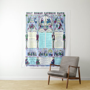 Heilige Rooms-katholieke Faith Infographic Chart Wandkleed