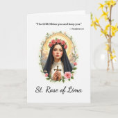 Heilige Roos van Lima Gods Vrede Rozen Schrift Kaart (Gele Bloem)