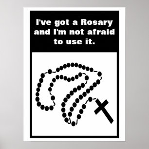 Heilige Rosary Beads Katholieke Kruis Poster
