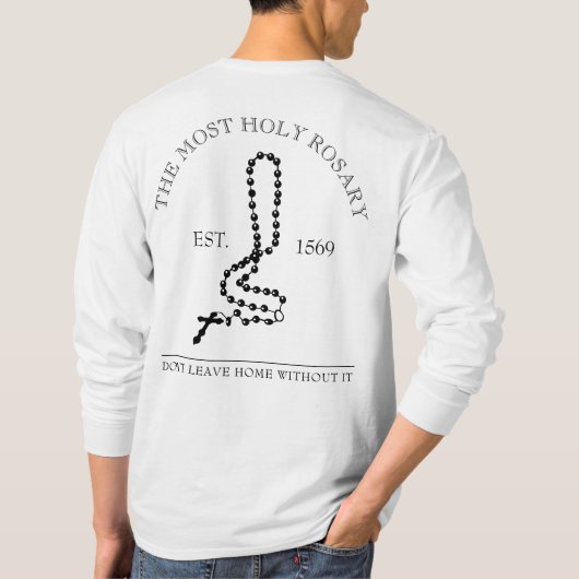 Heilige Rosary Beads Katholieke Kruis T-Shirt (Achterkant)