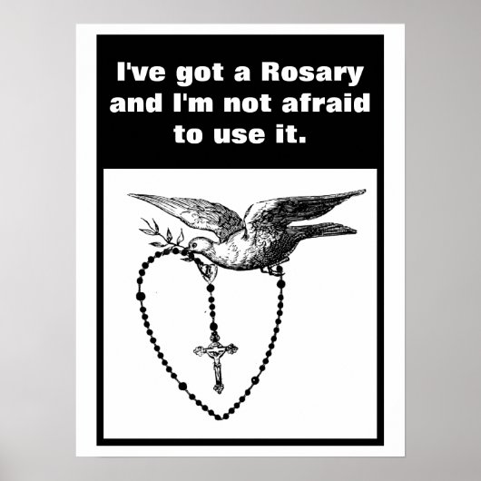 Heilige Rosary Dove Heilige Spirt Olive Branch Quo Poster (Voorkant)