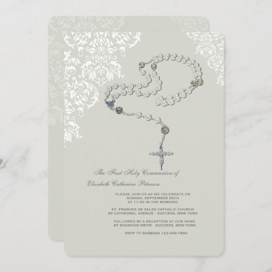 Heilige Rosary Religious Uitnodiging (Voorkant / Achterkant)