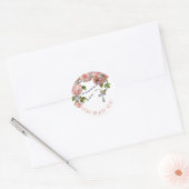 Heilige Rosary Roses Floral Cross Clas Ronde Sticker (Envelop)