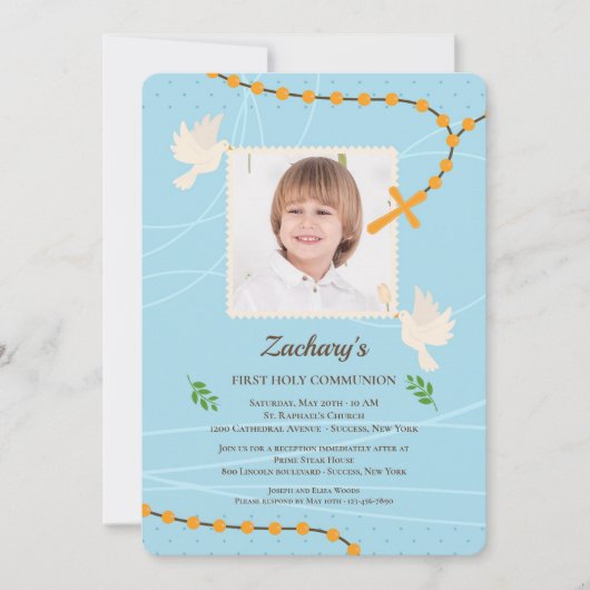 Heilige Rozenkrans Fotocommunie Kaart (Voorkant)