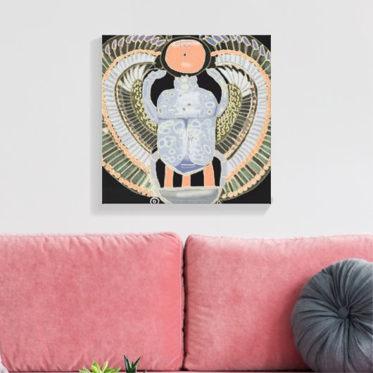 Heilige Scarab Beetle Canvas Afdruk (Insitu (Woonkamer))