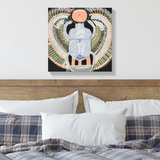 Heilige Scarab Beetle Canvas Afdruk (Insitu (Slaapkamer))