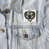 Heilige Scarab van King Tut Vierkante Button 5,1 Cm (In situ)