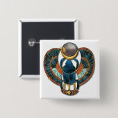 Heilige Scarab van King Tut Vierkante Button 5,1 Cm (Voorkant /achterkant)