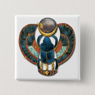 Heilige Scarab van King Tut Vierkante Button 5,1 Cm