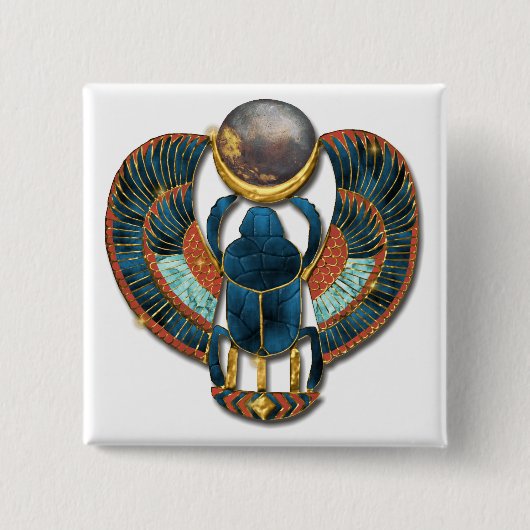 Heilige Scarab van King Tut Vierkante Button 5,1 Cm (Voorkant)