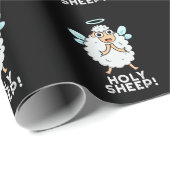 Heilige Schapen Funny Animal Pun Dark BG Cadeaupapier (Rol Hoek)