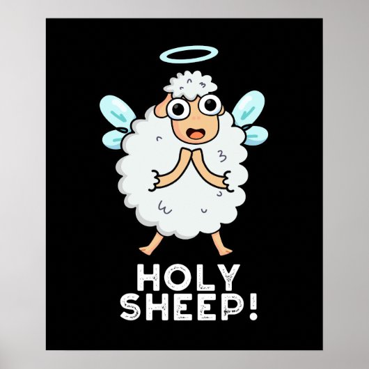 Heilige Schapen Funny Animal Pun Dark BG Poster (Voorkant)