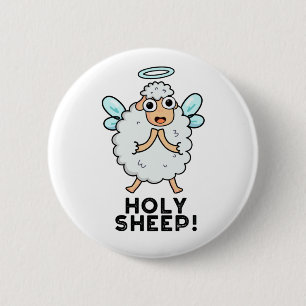 Heilige Schapen Funny Animal Pun Ronde Button 5,7 Cm