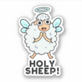 Heilige Schapen Funny Animal Pun Sticker (Voorkant)