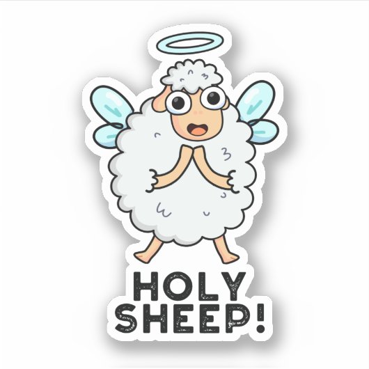 Heilige Schapen Funny Animal Pun Sticker (Voorkant)