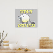 heilige schapenballen grappig ontrafgaren schapen poster (Keuken)