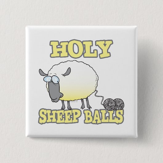 heilige schapenballen grappig ontrafgaren schapen vierkante button 5,1 cm (Voorkant)