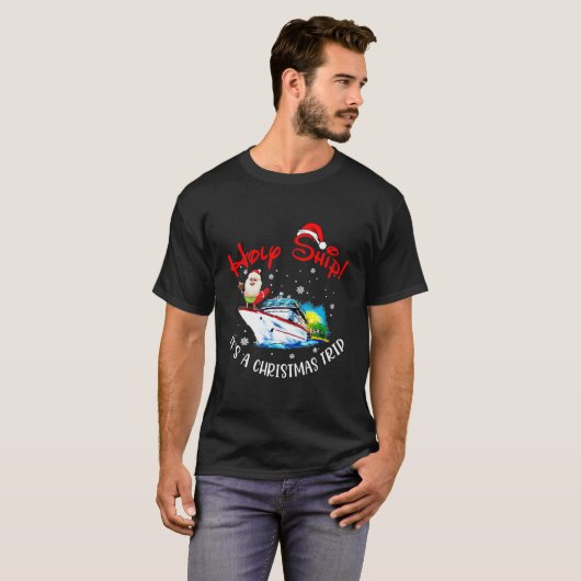 Heilige Schip Het is een kerstreis met kersttrip. T-shirt (Voorkant volledig)