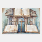 Heilige Schrift & Kruis Inpakpapier Vel (Voorkant)