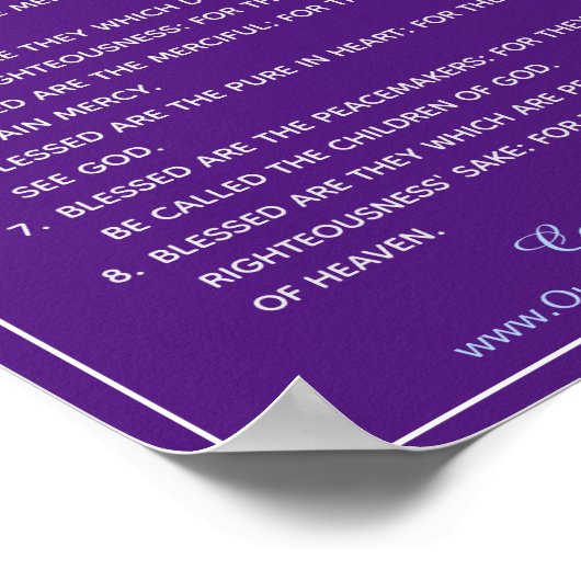 Heilige Schrift Matthew 5:3 tot 5:10 Beatitudes Poster (Hoek)